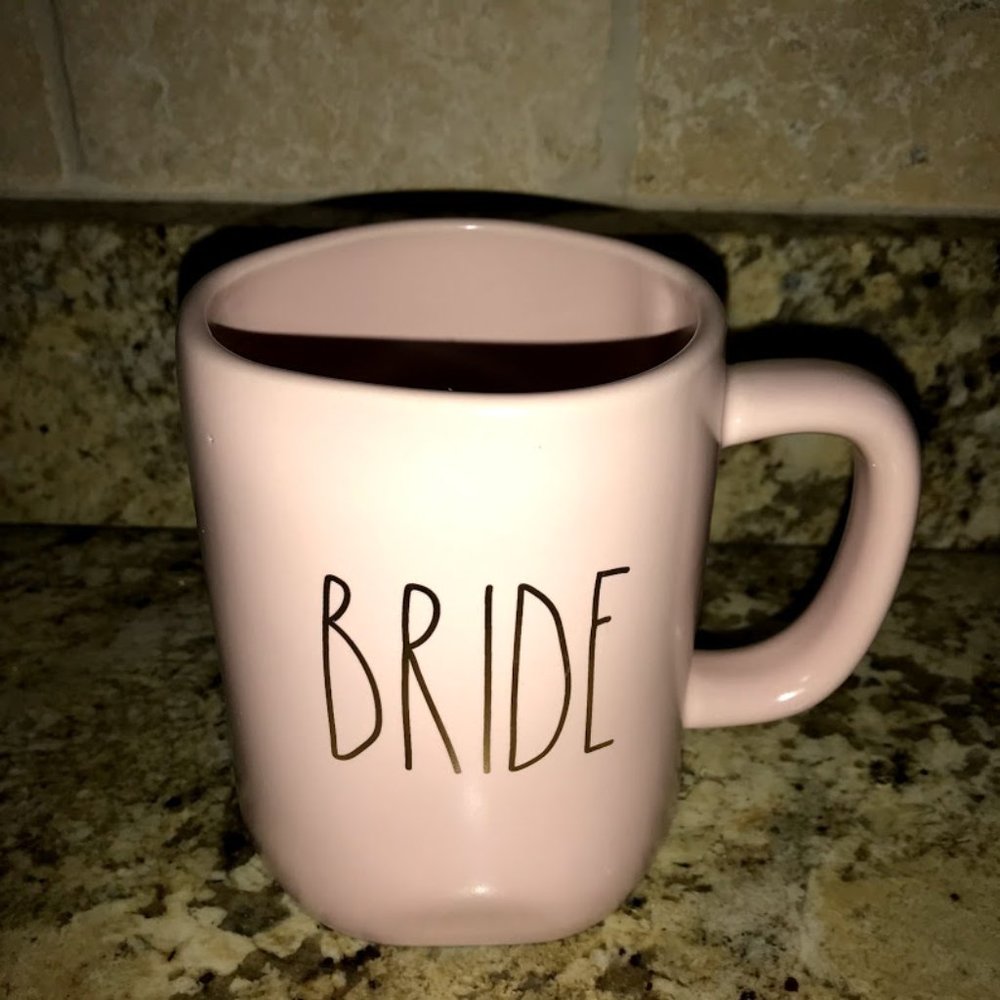 Rae Dunn BRIDE PINK Mug LL Gold Lettering